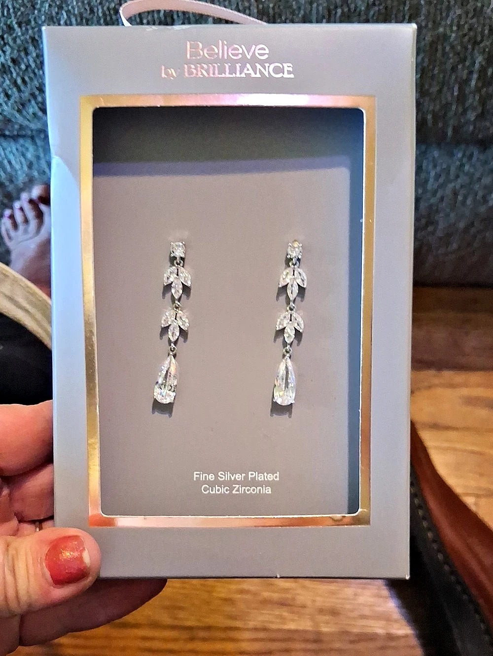 Believe in Brilliance Silver-Tone Cubic Zirconia Drop Earrings NWT